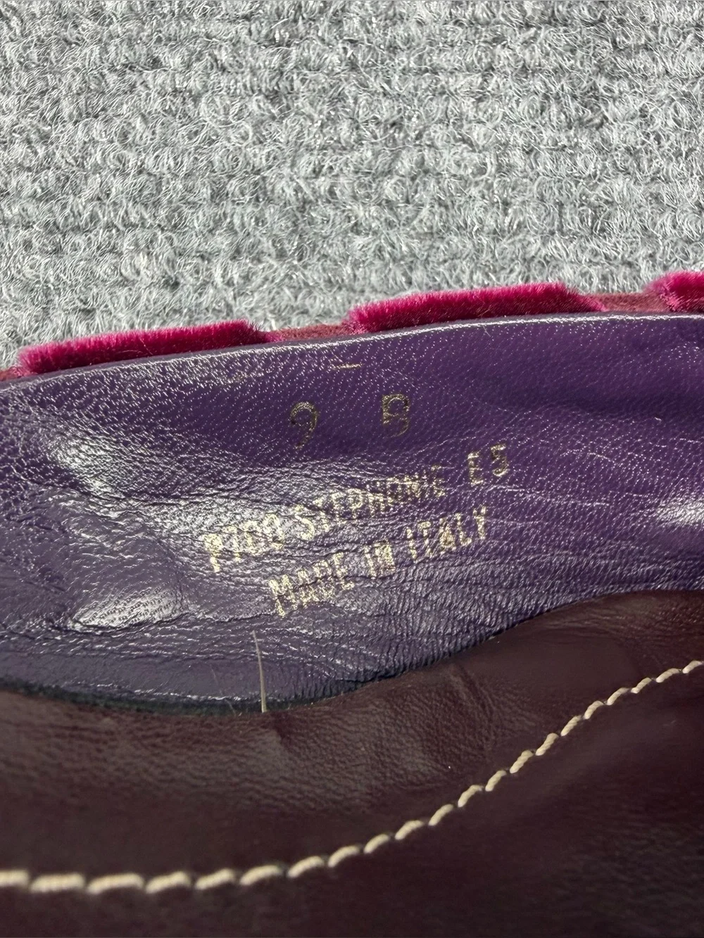 VTG COACH Kitten Heel Mules Burgundy Suede Black Leather 9B